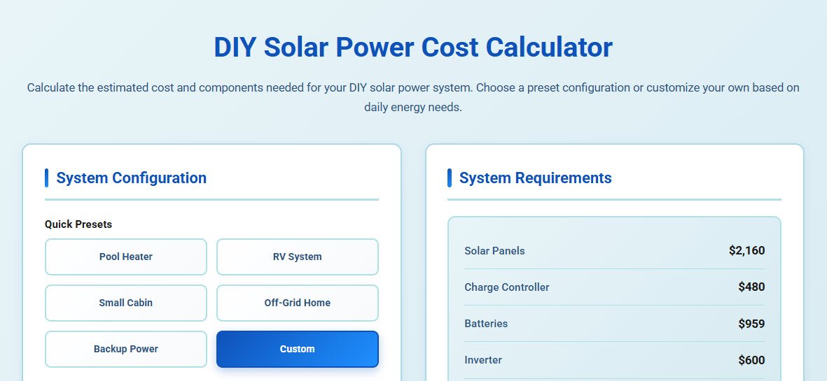 diy solar calculator